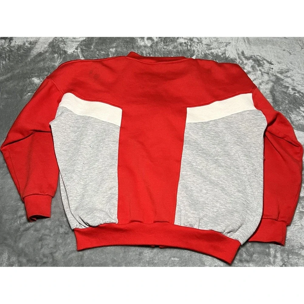 Adidas Sweater Men Size XL Trefoil Color Block Sweatshirt 90s Vintage